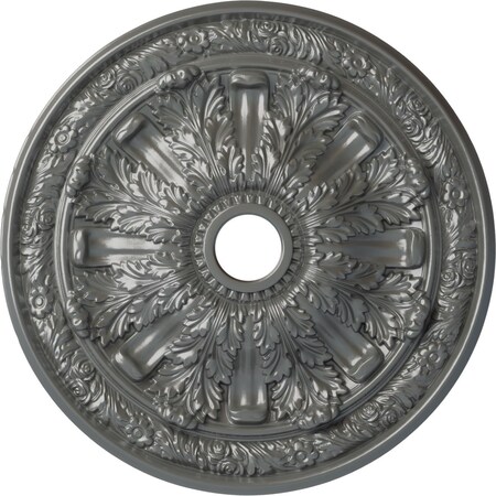 Ekena Millwork Flagstone Ceiling Medallion (Fits Canopies up to 3 7/8"), 30"OD x 3 7/8"ID x 3 1/4"P, Silver CM30FLSLS